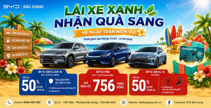 Ưu Đãi BYD Tháng 7/2026 Tại BYD Bắc Giang